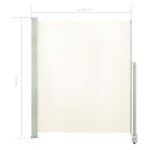 Auvent latéral rétractable de patio 160 x 300 cm Blanc cassé – Image 6