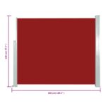 Auvent latéral rétractable 120 x 300 cm Rouge – Image 5