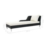 Chaise longue avec coussin Résine tressée Noir – Image 5