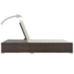 Chaise longue double Résine tressée Marron – Image 2