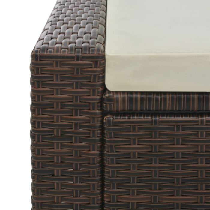 Chaise longue double Résine tressée Marron – Image 3