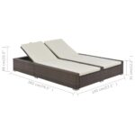 Chaise longue double Résine tressée Marron – Image 4