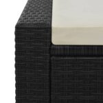 Chaise longue double Résine tressée Noir – Image 3