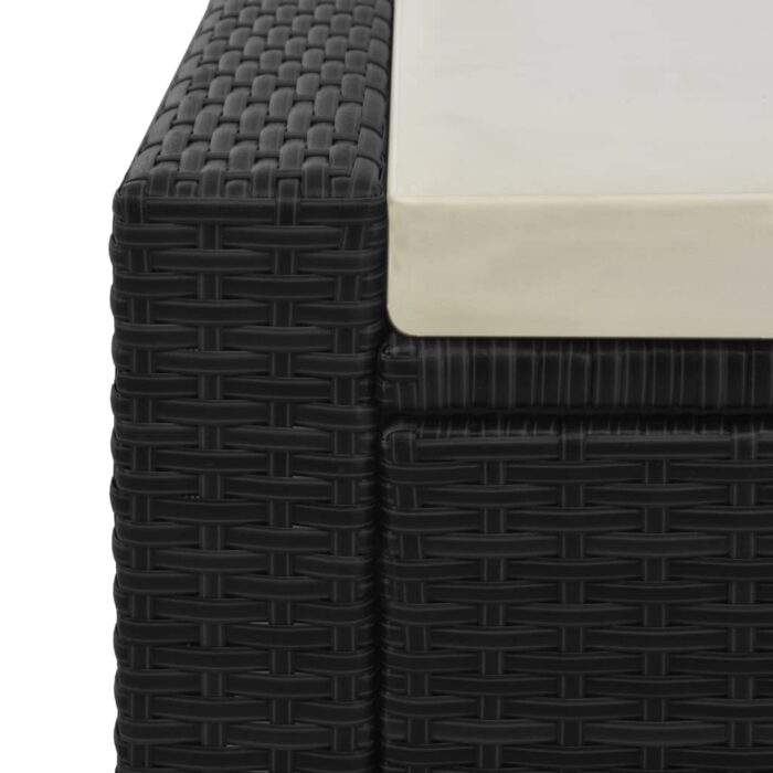 Chaise longue double Résine tressée Noir – Image 3