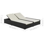 Chaise longue double Résine tressée Noir – Image 4