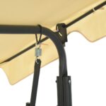 Balancelle de jardin Blanc crème 170 x 110 x 153 cm – Image 4