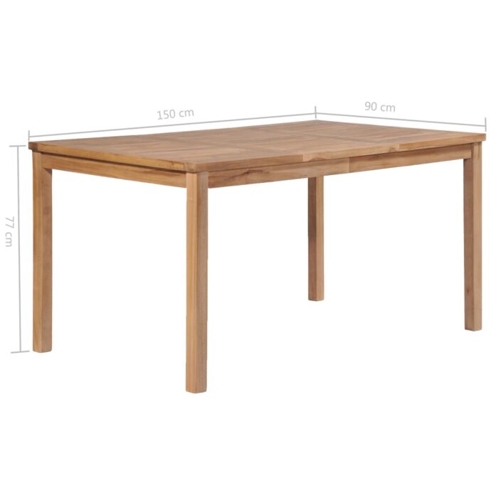 Table de jardin 150x90x77 cm Bois de teck solide – Image 5