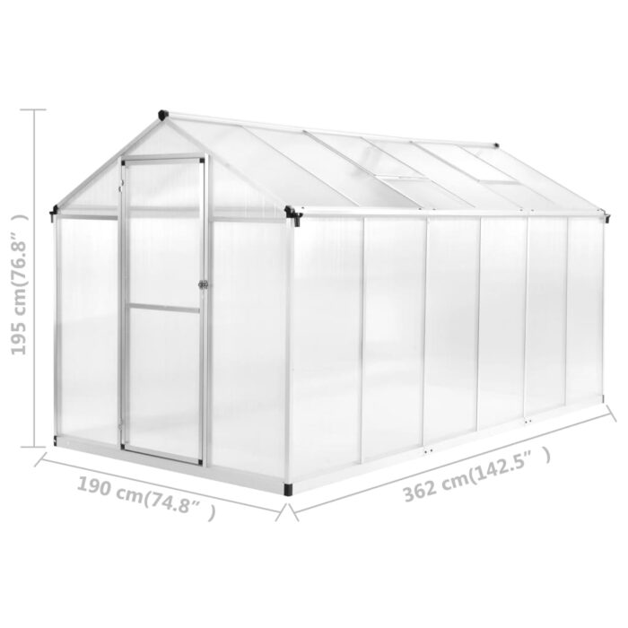 Serre Aluminium 362x190x195 cm 13,41 m³ – Image 11