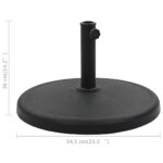 Socle rond de parasol Polyrésine 19 kg Noir – Image 5