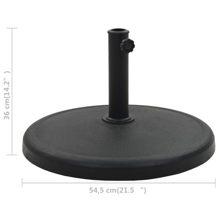 Socle rond de parasol Polyrésine 19 kg Noir – Image 5