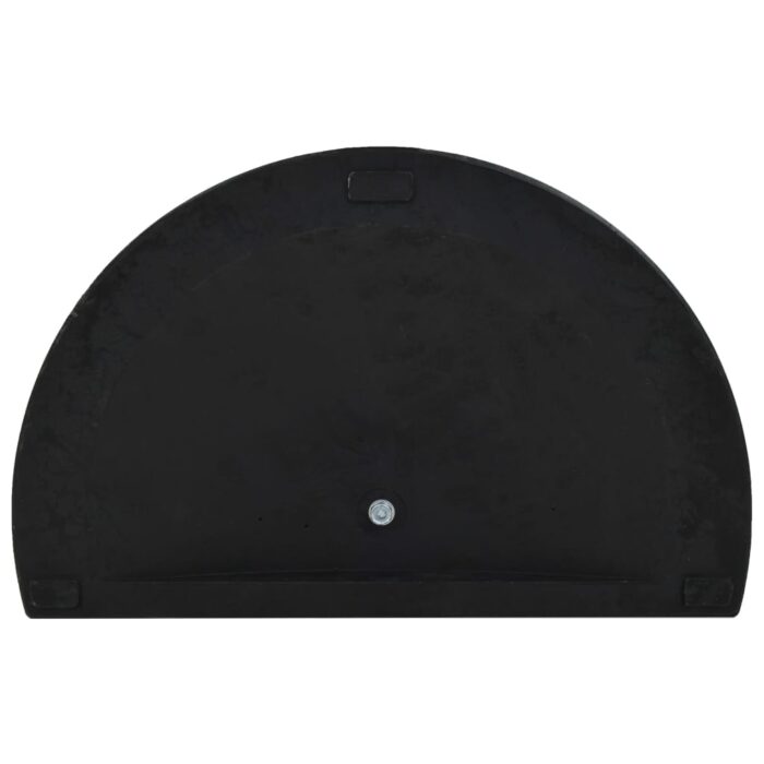 Socle demi-rond de parasol Polyrésine 15 kg Noir – Image 4