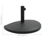 Socle demi-rond de parasol Polyrésine 15 kg Noir – Image 5
