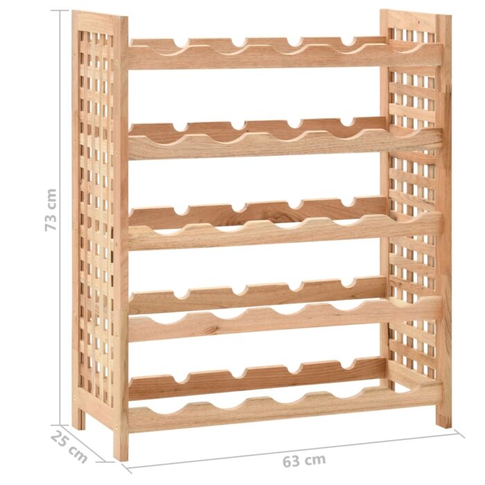 Casier à bouteilles pour 25 bouteilles Bois de noyer 63x25x73cm – Image 7