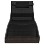 Chaise longue avec oreiller Résine tressée Marron – Image 2
