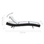 Chaise longue avec oreiller Résine tressée Noir – Image 5