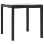 Chaises longues lot de avec table Résine tressée textilène Noir – Image 2