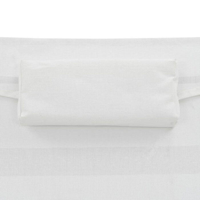 Chaises longues lot de avec table Résine tressée textilène Noir – Image 7