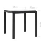 Chaises longues lot de avec table Résine tressée textilène Noir – Image 9