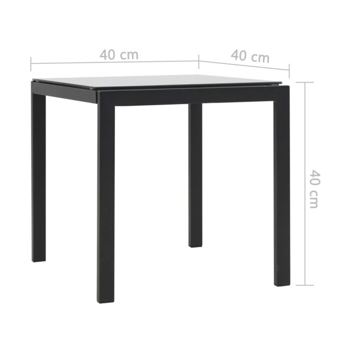Chaises longues lot de avec table Résine tressée textilène Noir – Image 9