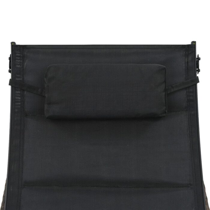 Chaise longue Résine tressée et textilène Marron – Image 4