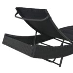 Chaise longue Résine tressée et textilène Noir – Image 3