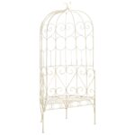 Banc de jardin 95 cm Fer Blanc antique