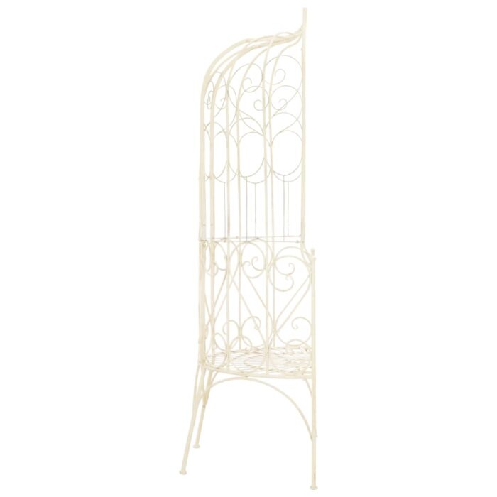 Banc de jardin 95 cm Fer Blanc antique – Image 2
