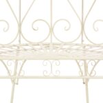 Banc de jardin 95 cm Fer Blanc antique – Image 4