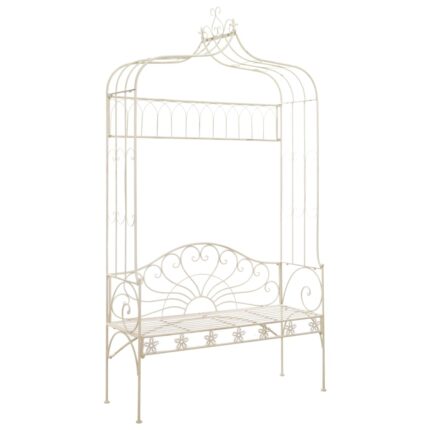 Banc de jardin 122 cm Fer Blanc antique
