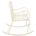 Banc de jardin 104 cm Fer Blanc antique – Image 2