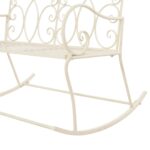 Banc de jardin 104 cm Fer Blanc antique – Image 4