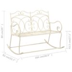 Banc de jardin 104 cm Fer Blanc antique – Image 5