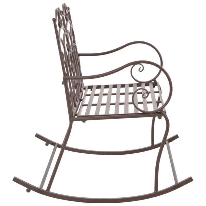 Banc de jardin 104 cm Fer Marron antique – Image 2