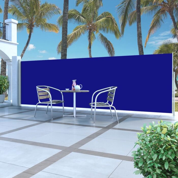 Auvent latéral rétractable 160 x 500 cm Bleu – Image 1