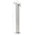 Colonne à eau de jardin carrée Acier inoxydable 95 cm – Image 7