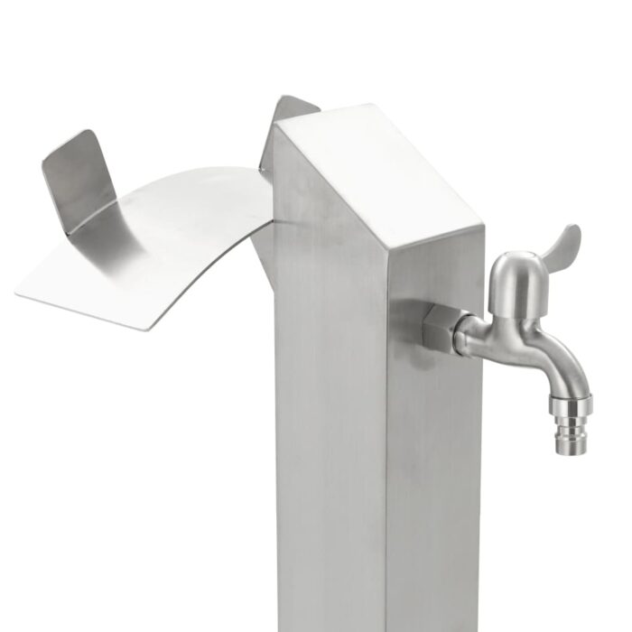 Colonne à eau de jardin carrée Acier inoxydable 95 cm – Image 5