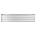 Jardinière surélevée 400x80x81 cm acier galvanisé argenté – Image 2