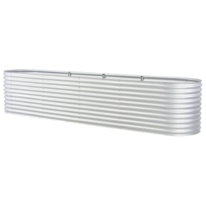 Jardinière surélevée 400x80x81 cm acier galvanisé argenté – Image 3