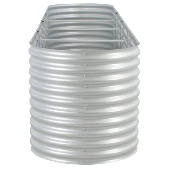Jardinière surélevée 400x80x81 cm acier galvanisé argenté – Image 4