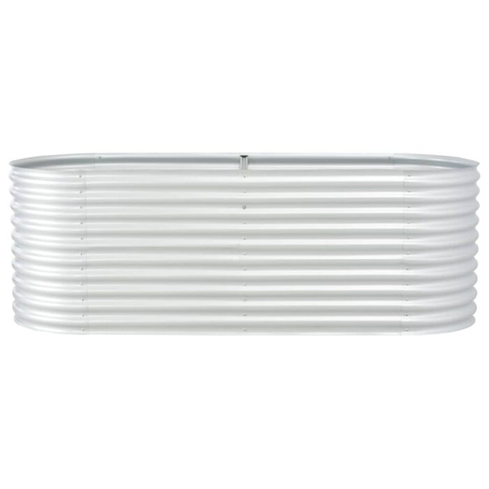 Lit surélevé de jardin 240x80x81 cm Acier galvanisé Argenté – Image 2