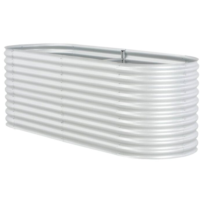 Lit surélevé de jardin 240x80x81 cm Acier galvanisé Argenté – Image 3