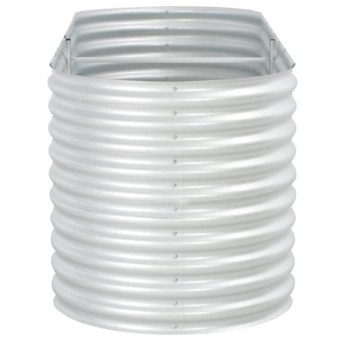 Lit surélevé de jardin 240x80x81 cm Acier galvanisé Argenté – Image 4