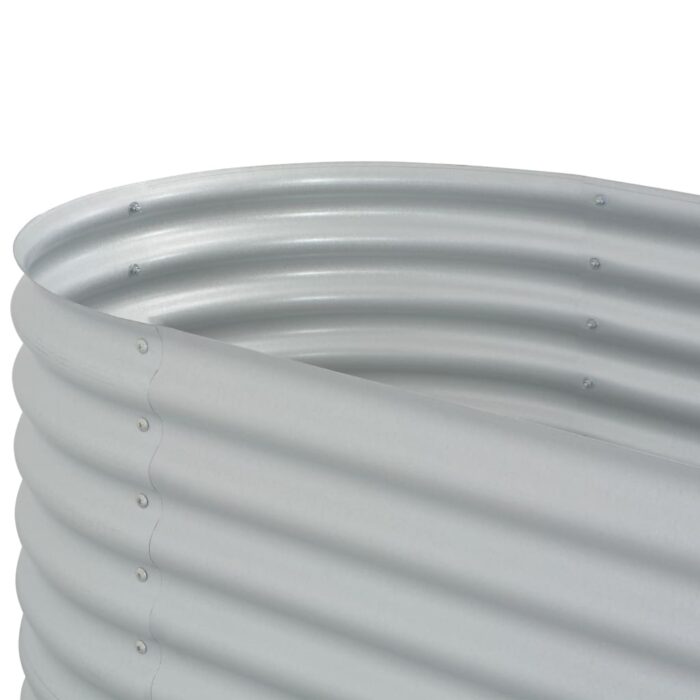 Lit surélevé de jardin 240x80x81 cm Acier galvanisé Argenté – Image 5