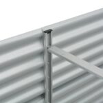 Lit surélevé de jardin 240x80x81 cm Acier galvanisé Argenté – Image 6