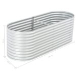 Lit surélevé de jardin 240x80x81 cm Acier galvanisé Argenté – Image 7