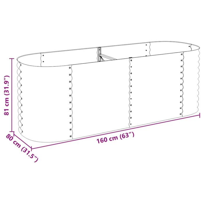 Lit surélevé de jardin 240x80x81 cm Acier galvanisé Argenté – Image 8