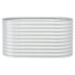 Lit surélevé de jardin 160x80x81 cm Acier galvanisé Argenté – Image 2