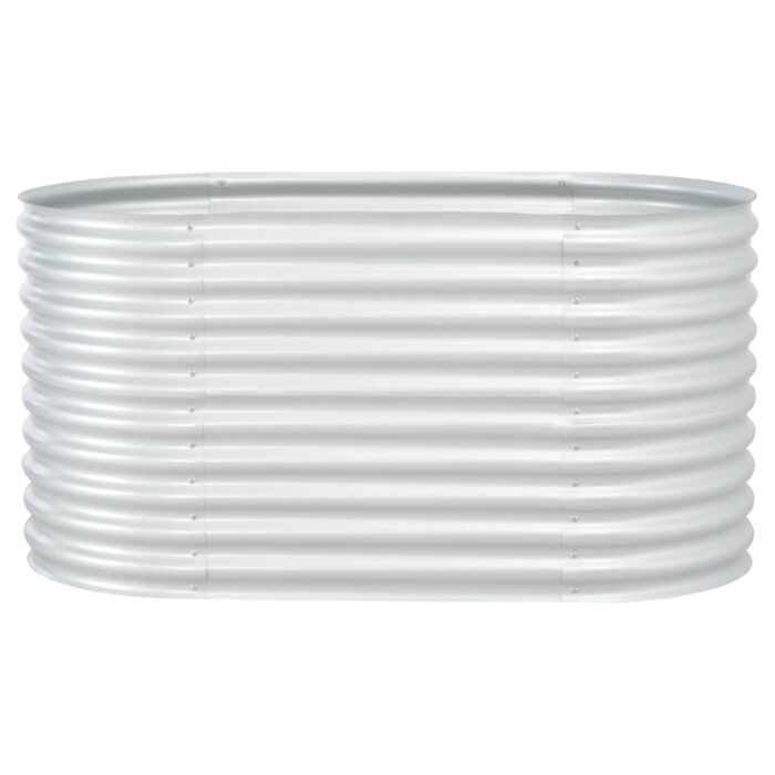 Lit surélevé de jardin 160x80x81 cm Acier galvanisé Argenté – Image 2