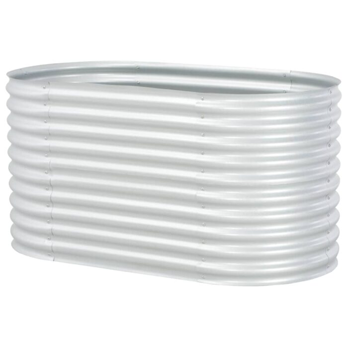 Lit surélevé de jardin 160x80x81 cm Acier galvanisé Argenté – Image 3