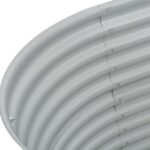 Lit surélevé de jardin 160x80x81 cm Acier galvanisé Argenté – Image 5